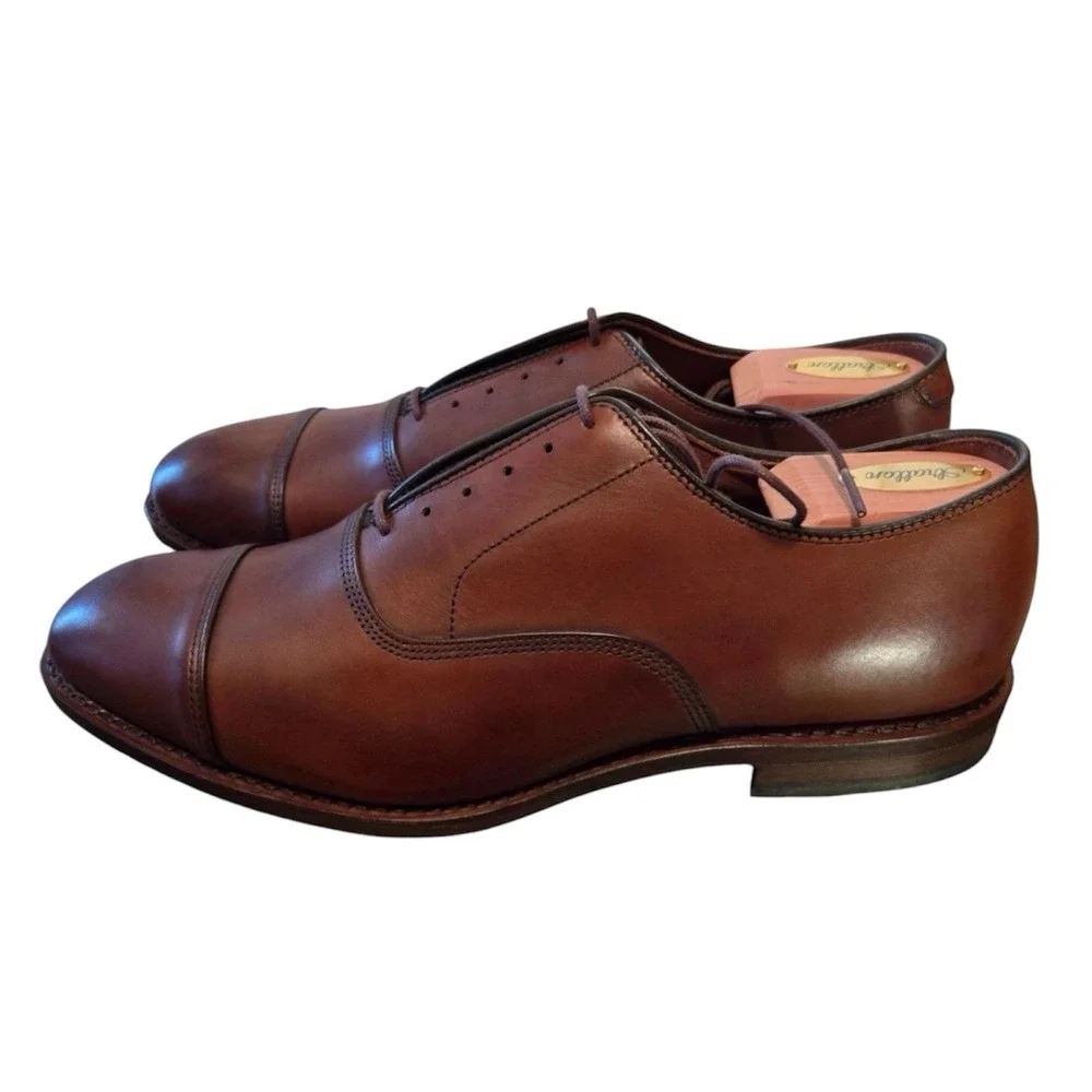 Allen Edmonds Park Avenue Mens Brown Leather Cap Toe Oxford Dress Shoes USA Made